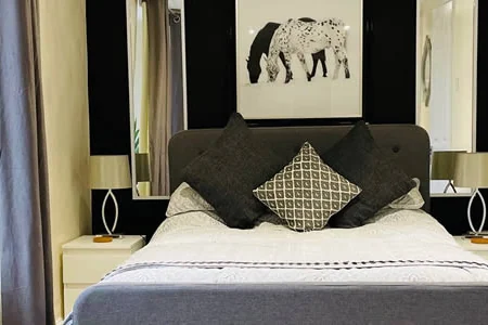 A double bedroom at The Valiant Soldier in Roadwater